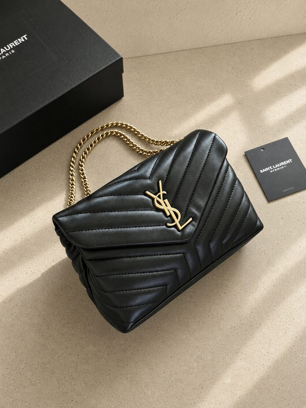 Yves Saint Laurent Loulou Medium Black Quilted Shoulder Bag - Picture 2 of 6